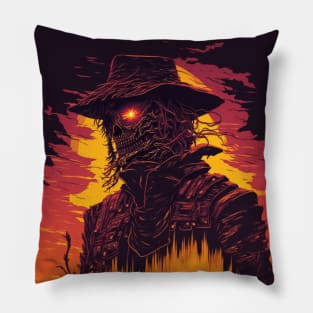 Scary Scarecrow In A Cornfield Pillow