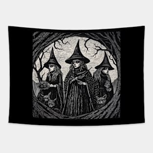 Weird Sisters Linocut Tapestry