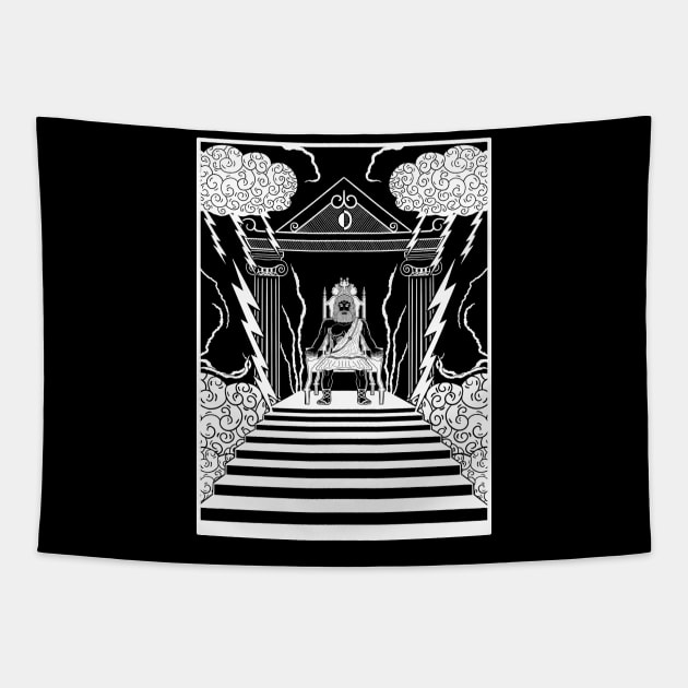 Zeus God of Thunder Tapestry by Thrylos Store