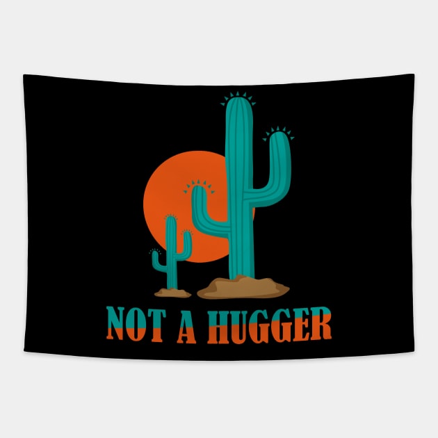 Not A Hugger Cactus Blue Tapestry by kimmygoderteart