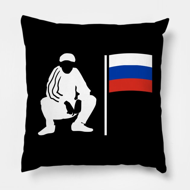 Russian slav squat Pillow by Slavstuff