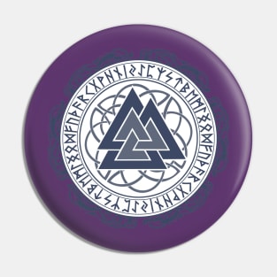 Viking Valknut with Runes | Viking Art | Gift for Dad Pin