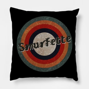 Retro Color Typography Faded Style Smurfette Pillow