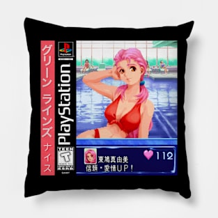 vaporwave anime aesthetic retro video games Pillow