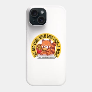 Hungry Red Panda Bear Foodaholic Eating Fries and Burger Phone Case