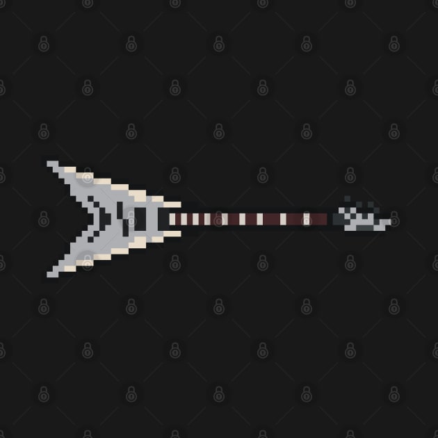 Pixel Silver King Flying V Guitar by gkillerb