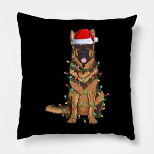 German Shepherd Christmas Lights Xmas Dog Lover Pillow