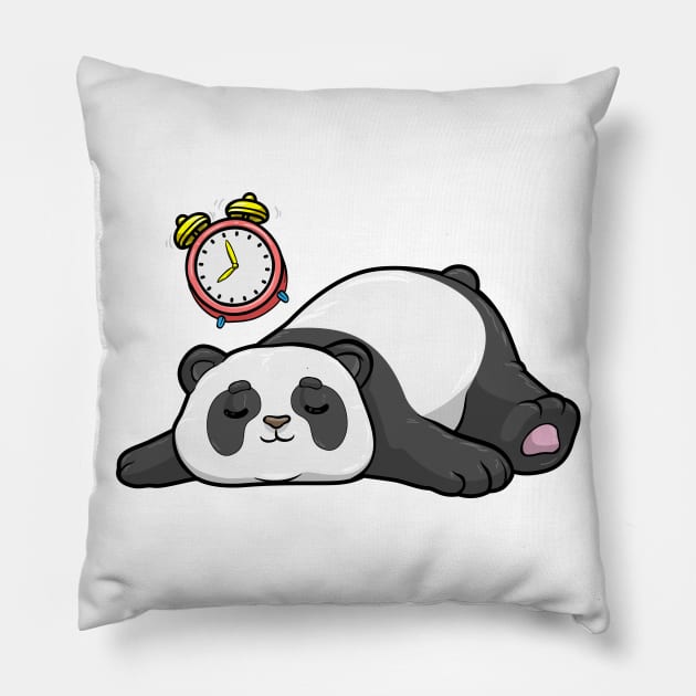 Panda at Sleeping with Alarm clock Pillow by Markus Schnabel