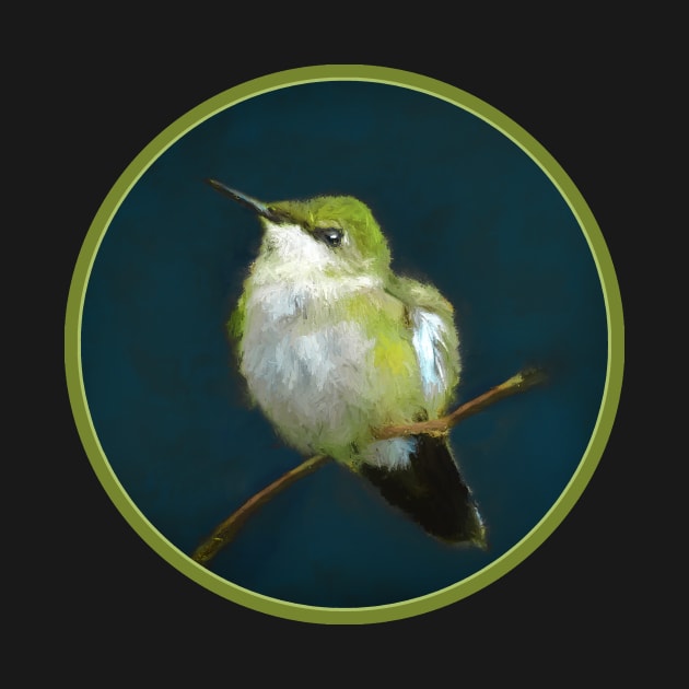 Hummingbird Painting - Cute Original Bird Art by Alpen Designs