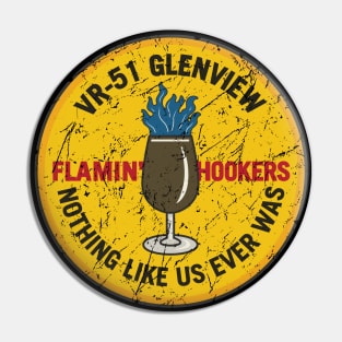 Retro Flamin' Hookers VR-51 Glenview Squadron Logo Pin