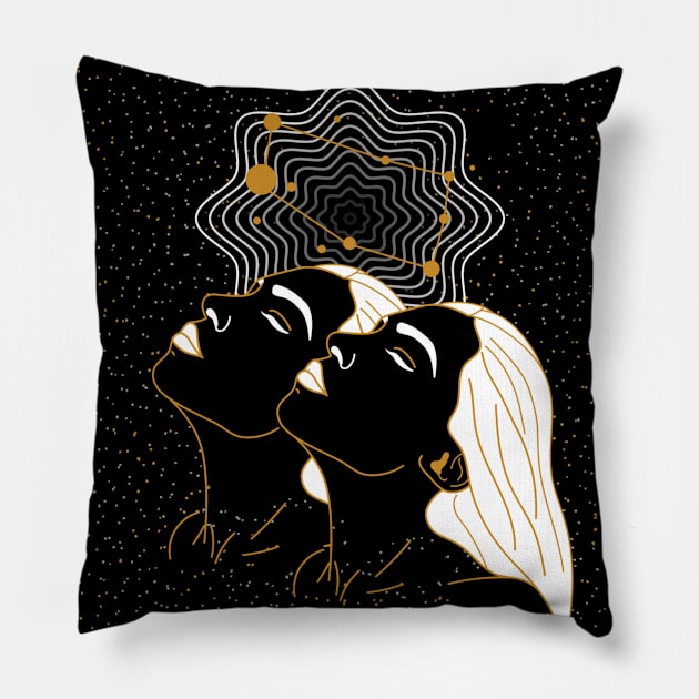 Gemini | Astrology Zodiac Sign Design Pillow by The Witch's Life