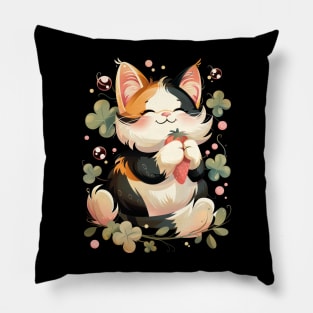 Cat Strawberry Crafts Pillow