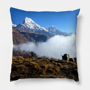 Panoramic View Of Everest Mountain Pillow