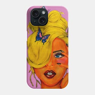 Blond_Girl_Butterfly Phone Case