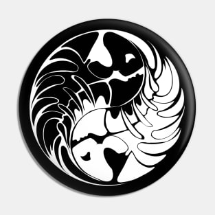 Pirate Fish Yin Yang Symbol Pin