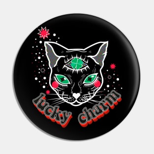 Black Cat Lucky Charm Pin