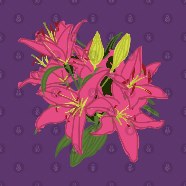 Flowers Stargazer Lily by ellenhenryart