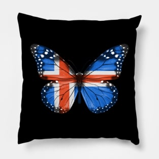 Icelandic Flag  Butterfly - Gift for Icelandic From Iceland Pillow