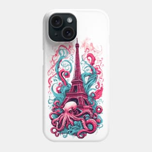 Giant Octopus Wrath on Eifel Tower Phone Case