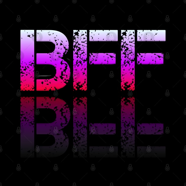 BFF - Best Friends Forevor - Graphic Typography - Funny Humor Sarcastic Slang Saying - Pink Gradient by MaystarUniverse