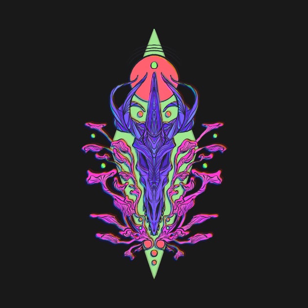 Psychodelic dragon skull by iisjah