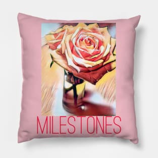 Milestones (peach rose) Pillow