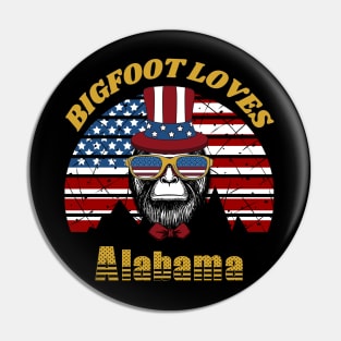 Bigfoot Loves America, Alabama Pin