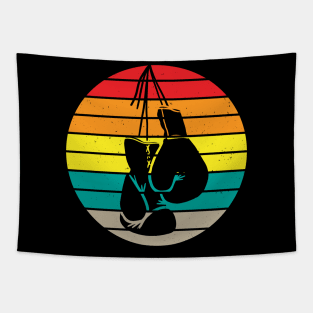 Boxing Gloves Retro Sunset MMA Sport Tapestry