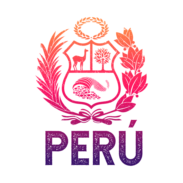 Peru - Coat of arms - colorful design by verde