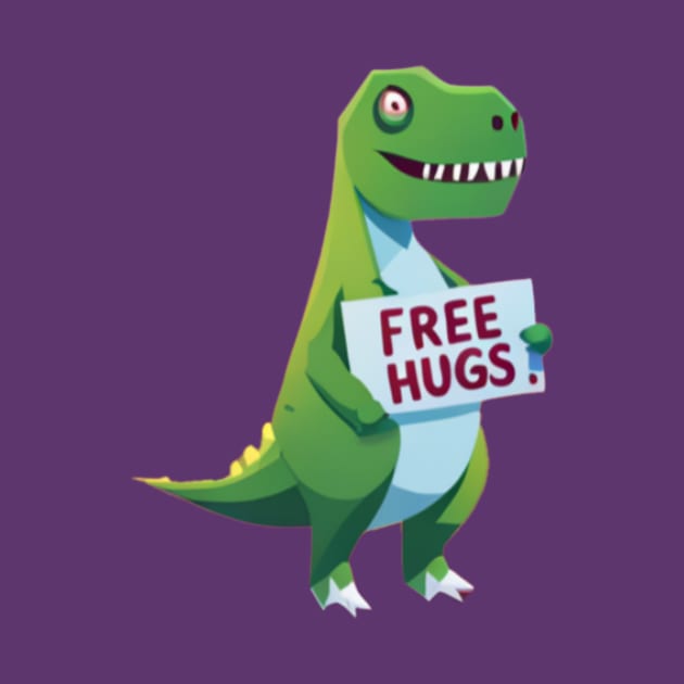 T Rex "Free Hugs" Tee, Hilarious Dinosaur Graphic Shirt, Perfect for Casual Outings, Fun Birthday Gift for Dino Lover by TeeGeek Boutique