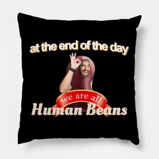 At The End Of The Day We Are All Human Beans Meme Pillow