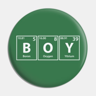 Boy (B-O-Y) Periodic Elements Spelling Pin