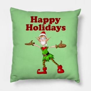 Christmas Elf Spreading Arms And Smiling Pillow