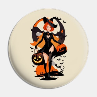 Enchanted Harvest: Witches' Pumpkin Gathering Halloween 🎃 Pin