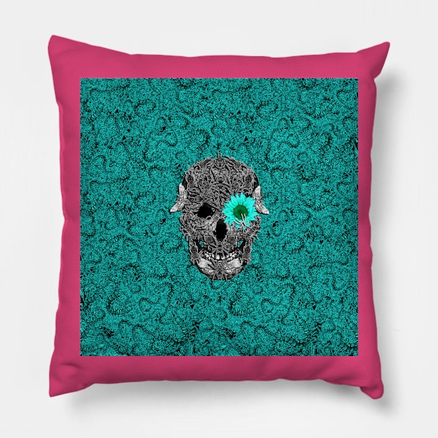 Insect Skull with pattern Pillow by fakeface