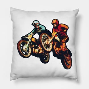 Motorcycle Shirt Vintage Race Pillow