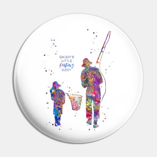 Father and son fishing Pin