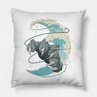 Tiger Hand - The Great Japanese Wave 2 - Yabisan vector art - Pillow