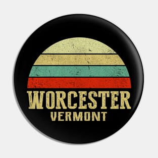 WORCESTER VERMONT Vintage Retro Sunset Pin