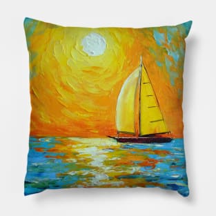 Morning sailboat Pillow