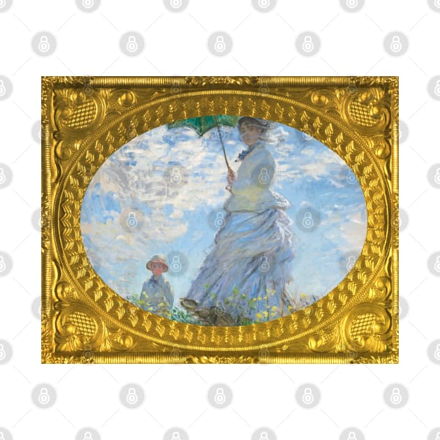 MONET - Claude Monet's Madame Monet and Her Son (1875) by Claude Monet gold frame landscape by theartistmusician