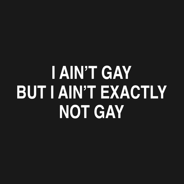 I AIN’T GAY BUT I AIN’T EXACTLY NOT GAY by TheCosmicTradingPost