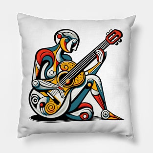 Guitar illustration. Guitar illustration in cubist style Pillow