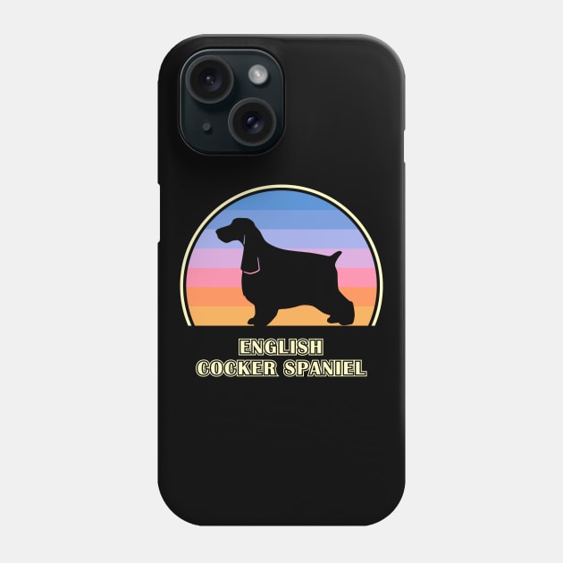 English Cocker Spaniel Vintage Sunset Dog Phone Case by millersye