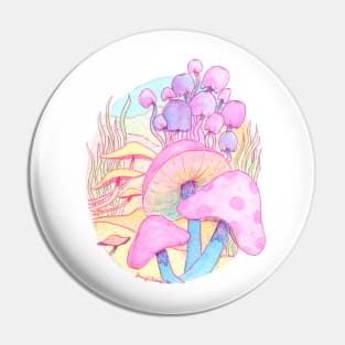 Super Bright Mushrooms Pin