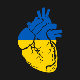 Ukranian flag heart T-Shirt