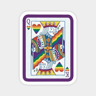 Funny Queer King Playing Card // LGBT Gay Pride Rainbow Parody Magnet