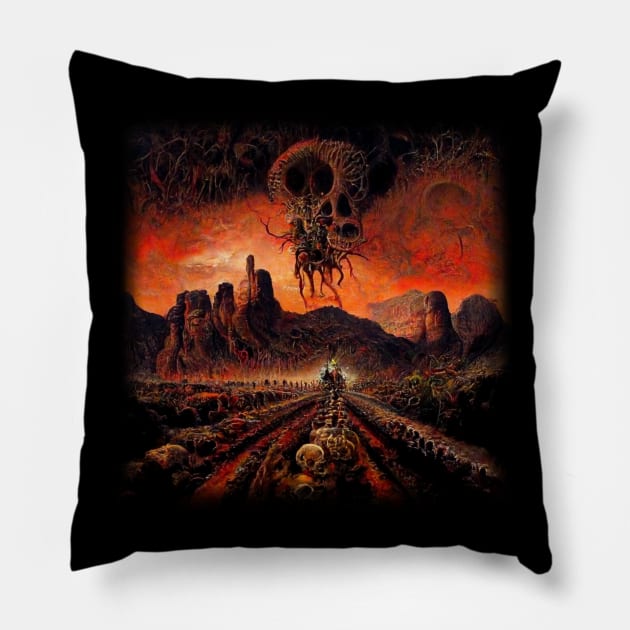 Devil's Personal Field Deep In The Bowels Of Hell Artwork Pillow by maxdax