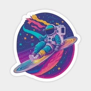 One Handed Astronout Chilling in Space Magnet