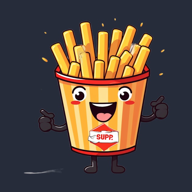 kawaii french fries T-Shirt cute potatofood by nonagobich